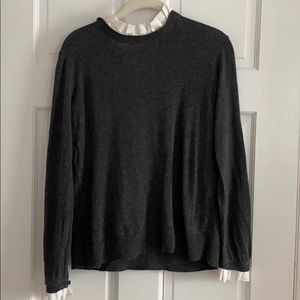 4th & Sutton Nordstrom Heather Gray Ruffle Sweater